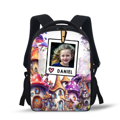 Personalised School Bag Custom Name And Photo Schoolbag Castle Backpack for Kids-Jessemade AU