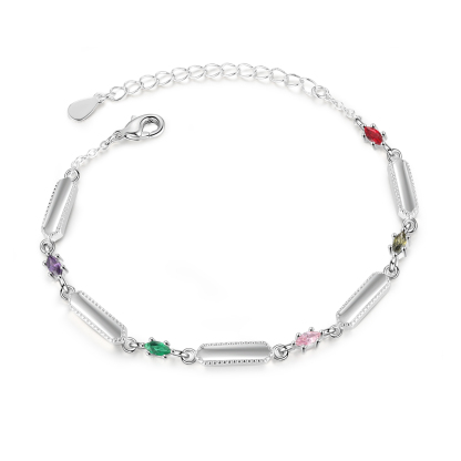 Custom Birthstone Bracelet with 5 Names Personalised Family Bracelet-Jessemade AU