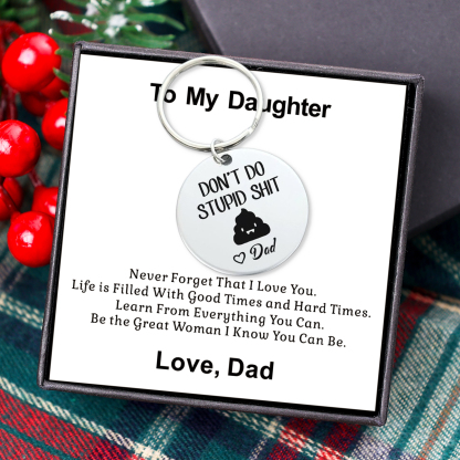 Don't Do Stupid Funny Keychain Custom Text Keyring Personalised Gift For Kids-Jessemade AU