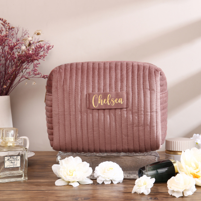 Personalised Name Cosmetic Bag Zipper Makeup Bag Jewelry Storage Bag Gifts for Her-Jessemade AU