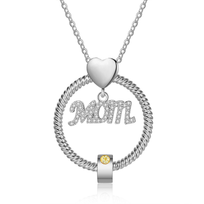 Personalised Necklace With 1 Birthstone Engraved Names Gift For Mother-Jessemade AU