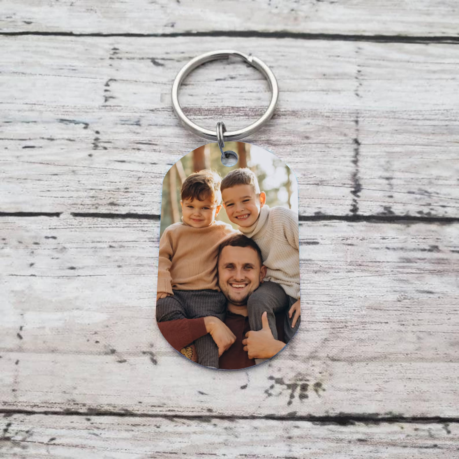 Dad Fist Bump Personalised Photo Keychain Engrave 2 Names Father's Day Gifts-Jessemade AU