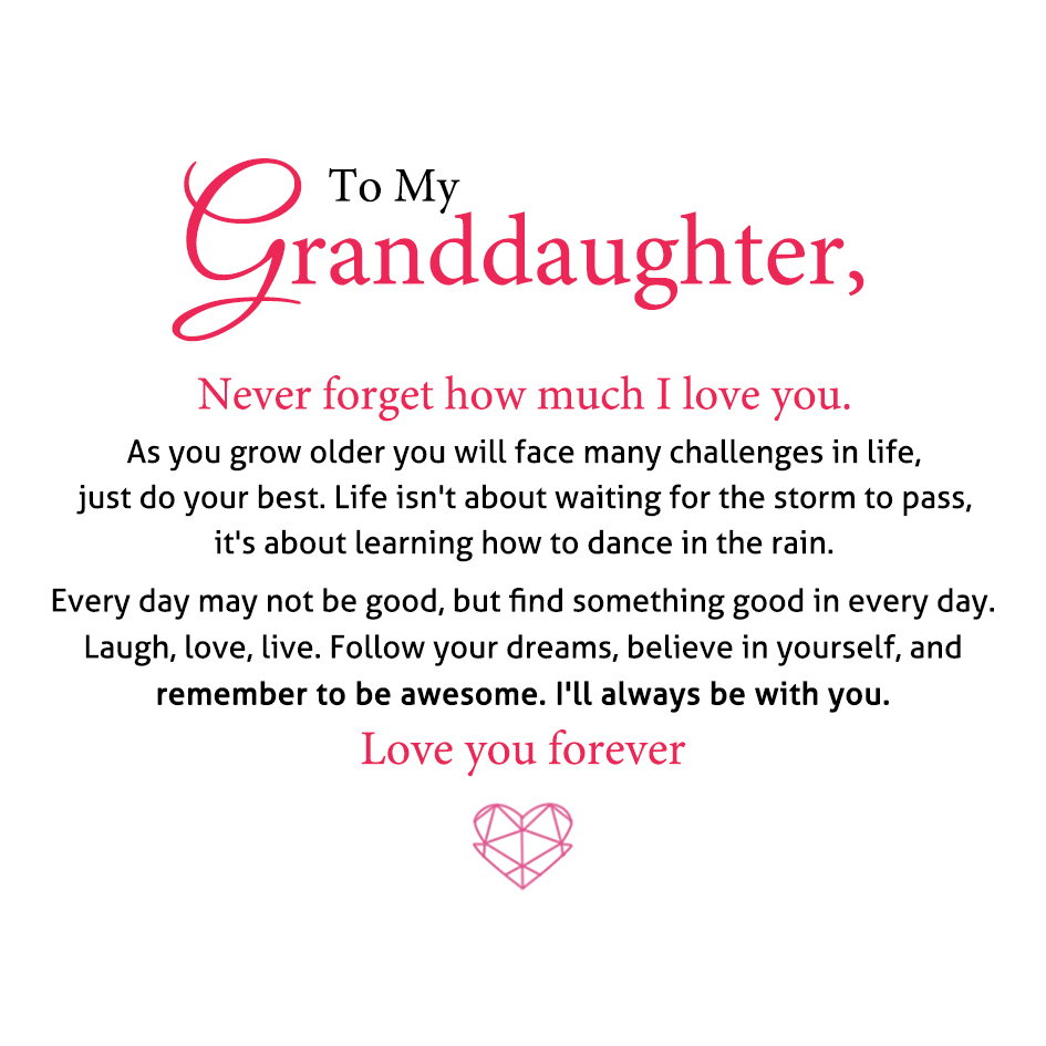 To My Granddaughter Infinity Heart Bracelet with Message Card Adjustable Bracelet Gift for Her - Never Forget How Much I Love You-Jessemade AU