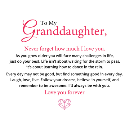 To My Granddaughter Infinity Heart Bracelet with Message Card Adjustable Bracelet Gift for Her - Never Forget How Much I Love You-Jessemade AU