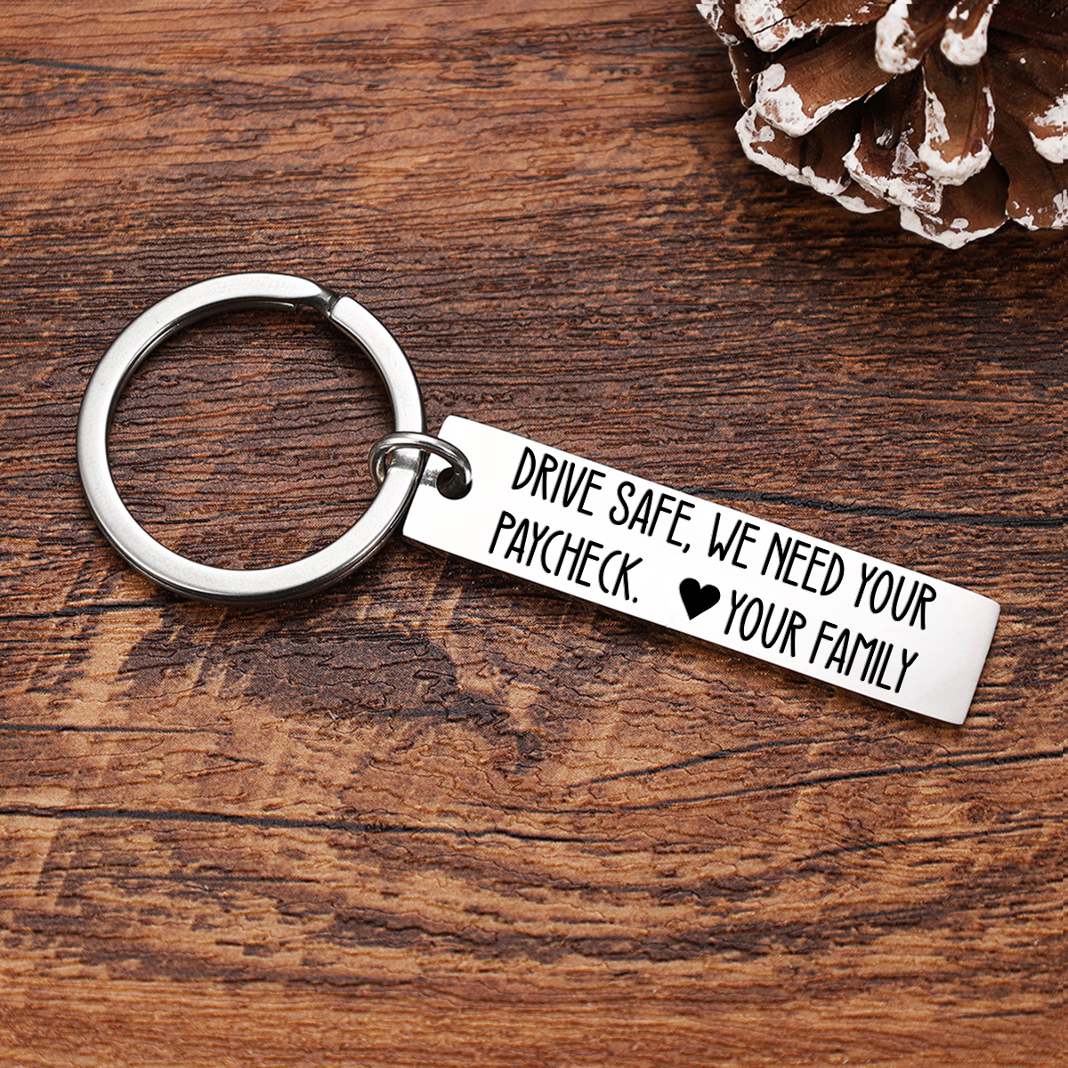 Personalised Name Keychain Funny Keychain Couple Gift - Drive Safe, We Need Your Paycheck-Jessemade AU
