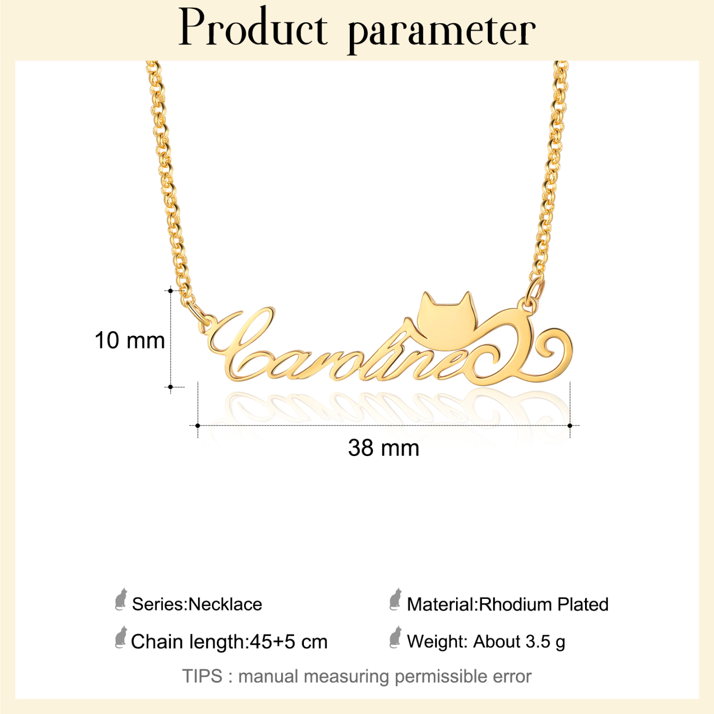 Personalised Cat Necklace Custom 1 Name Necklace Gift For Women-Jessemade AU