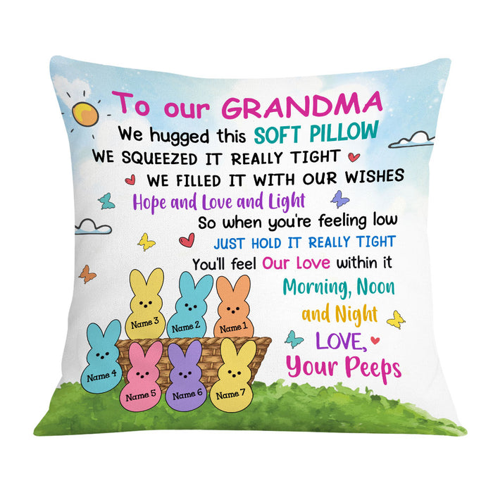We Filled It With Our Wishes, Bunnies Short Plush Pillow Case Easter Gifts For Grandma-Jessemade AU