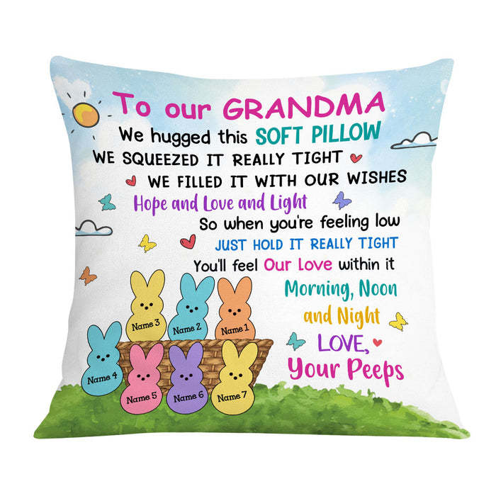 We Filled It With Our Wishes, Bunnies Short Plush Pillow Case Easter Gifts For Grandma-Jessemade AU