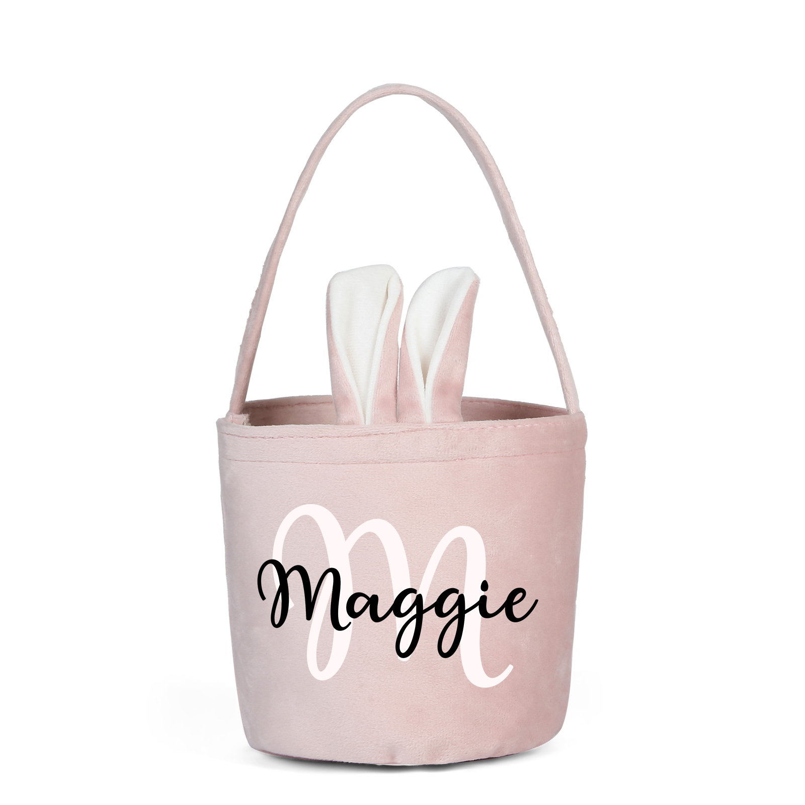 Personalised Bunny Tote Bag Customised with Name & Letter Bucket Bag Bunny Basket Easter Gifts-Jessemade AU