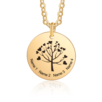 Personalised 3 Names Women's Tree Necklace-Jessemade AU