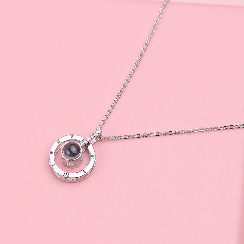 Personalised 100 Languages Projection Necklace Engraved  " I LOVE YOU" Heart Necklace Gifts For Her-Jessemade AU