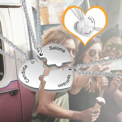 Customised Best Friends Heart Necklace With Set 3 Pieces-Jessemade AU