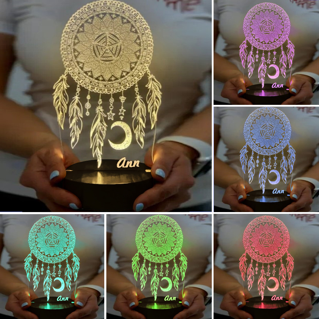 Personalised Dream Catcher Night Light Custom Name Gifts For Kids-Jessemade AU