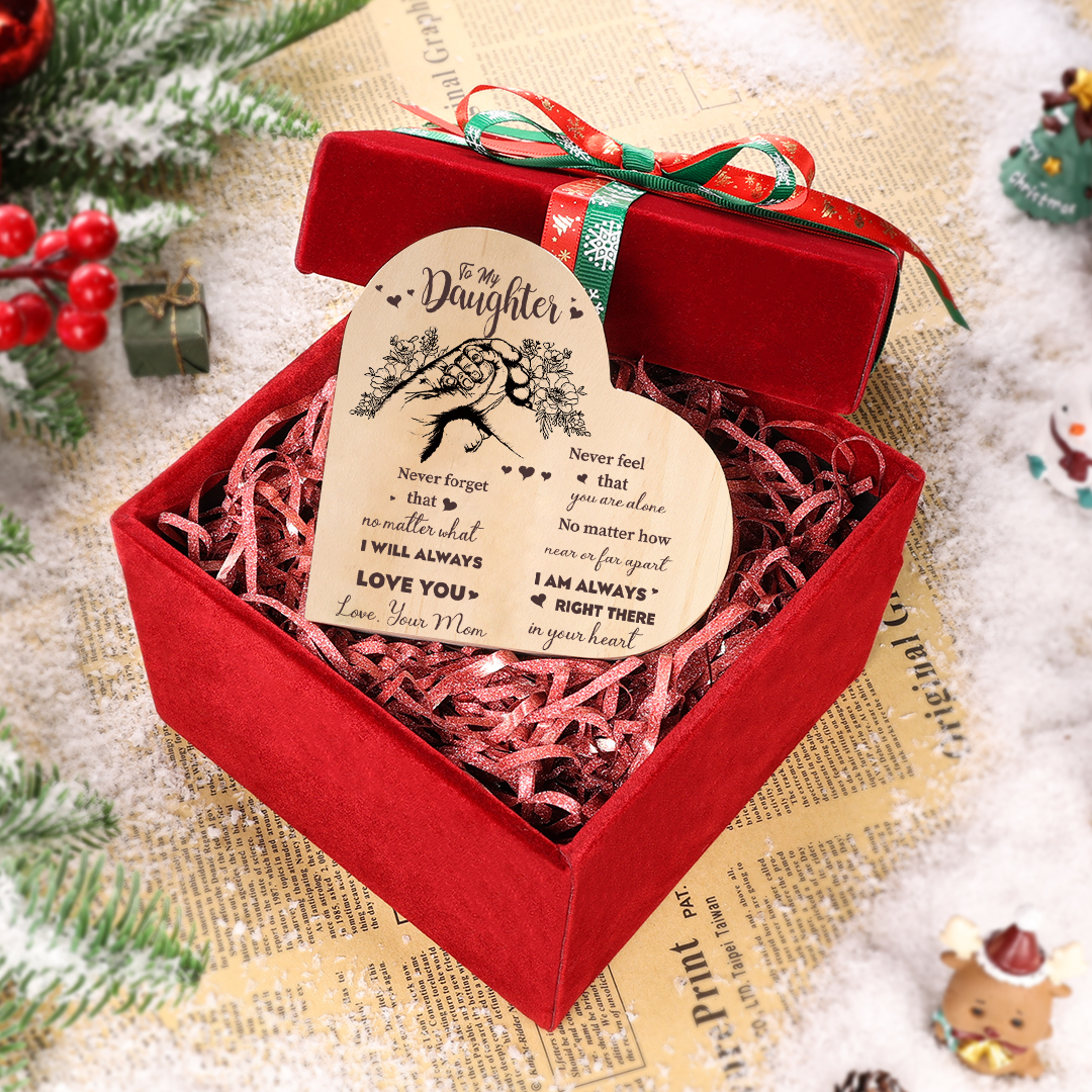 To My Daughter Wooden Heart Candle Holder "I'll always be with you"-Jessemade AU