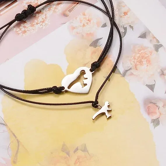 2 Pcs Back to school Love Dinosaur Combination Bracelet Set, Adjustable Bracelets Gift With Gift Card Set For Kids-Jessemade AU