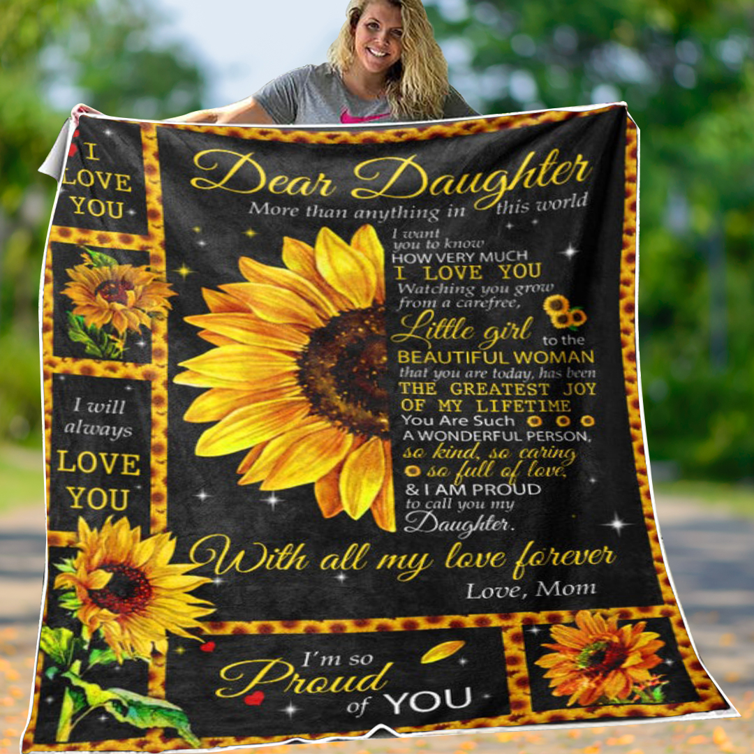 To My Daughter I am So Proud Of You Flannel Blanket-Jessemade AU