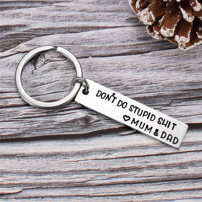 Don't Do Stupid Keychain Funny Gift for Kids Teenagers-Jessemade AU