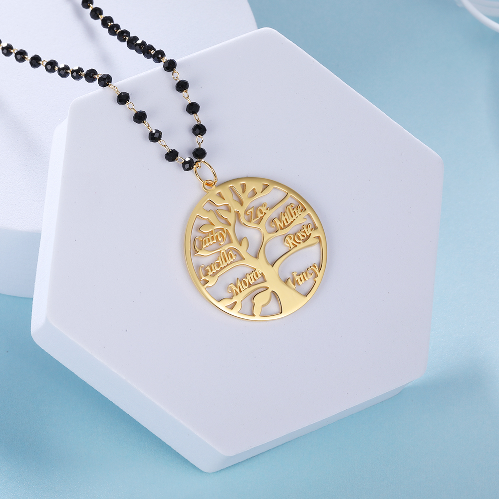 Personalised Family Tree Necklace Custom 7 Names Necklace Gift For Mother-Jessemade AU