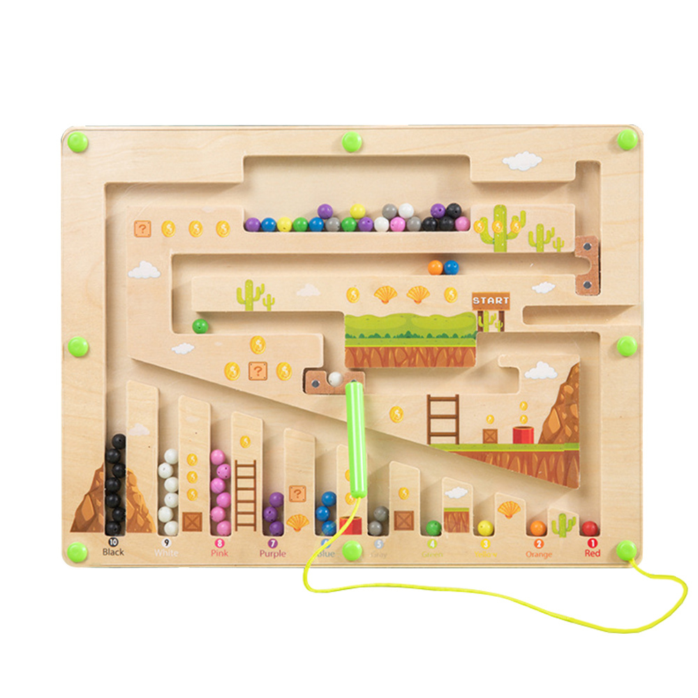 Magnet Maze Toy Wooden Magnetic Counting Board Set With Math Pen Number & Colour Maze Game Educational Toy Gift for Kids-Jessemade AU
