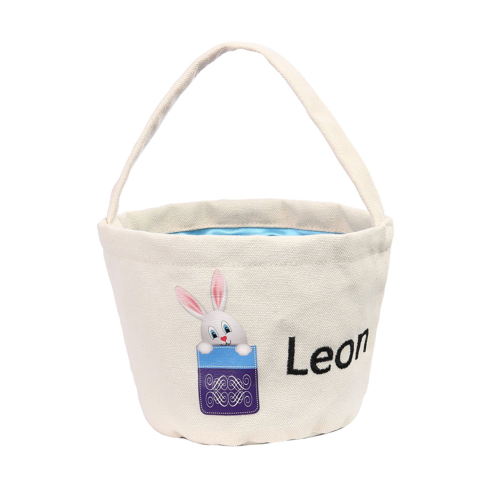 Personalised Bunny Tote Bag Custom Name Bunny Basket Bucket Bag Easter Gift for Him/Her-Jessemade AU