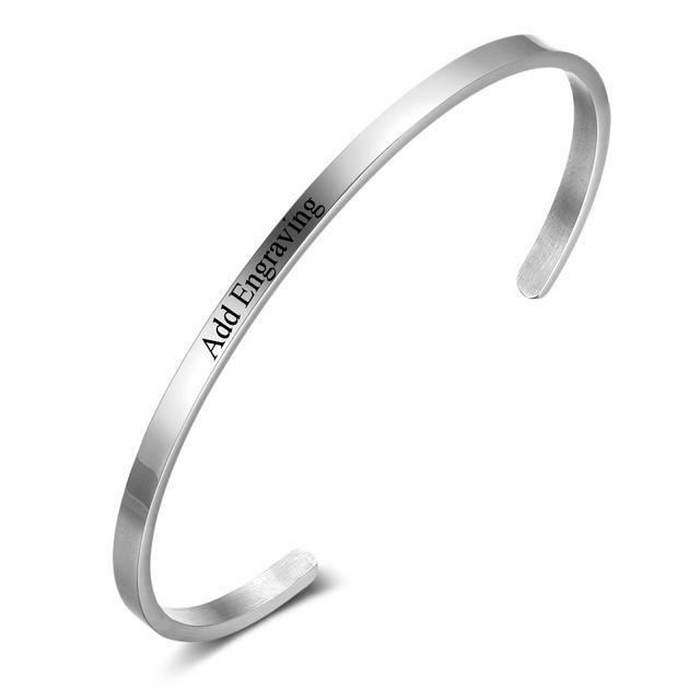 Personalised ID Bracelet For Women Engrave Name Phrases Bangles Best Valentine's Gift-Jessemade AU