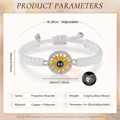 Personalised Projection Weave Bracelet Customised Black & White Photo Copywriting Bracelet Adjustable Bracelet Personalised Gift for Couples-Jessemade AU