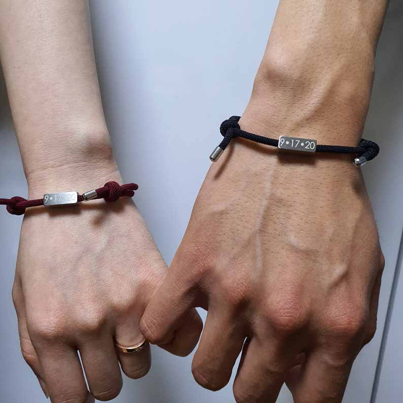 Magnetic Bracelet Personalised Name Matching Bracelet Set for Couple-Jessemade AU