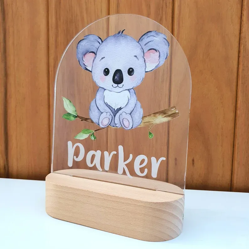 Personalised Koala Night Light Custom Name LED Lamp Baby Gift for Kids-Jessemade AU
