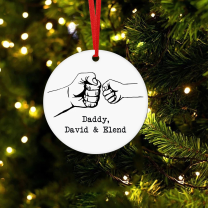 Personalised Christmas Tree Ornaments Wooden Fist Signs Christmas Pendant Custom Text Gifts for Family Friends-Jessemade AU