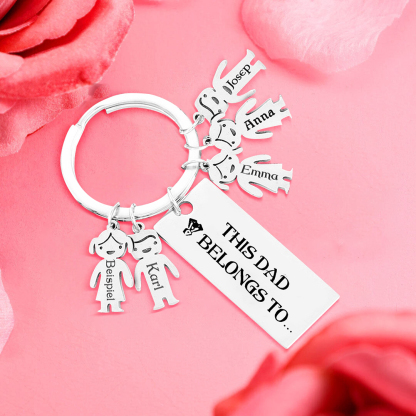 5 Names-Personalised 5 Children's Name Keychain Gift for Mum Dad-Jessemade AU