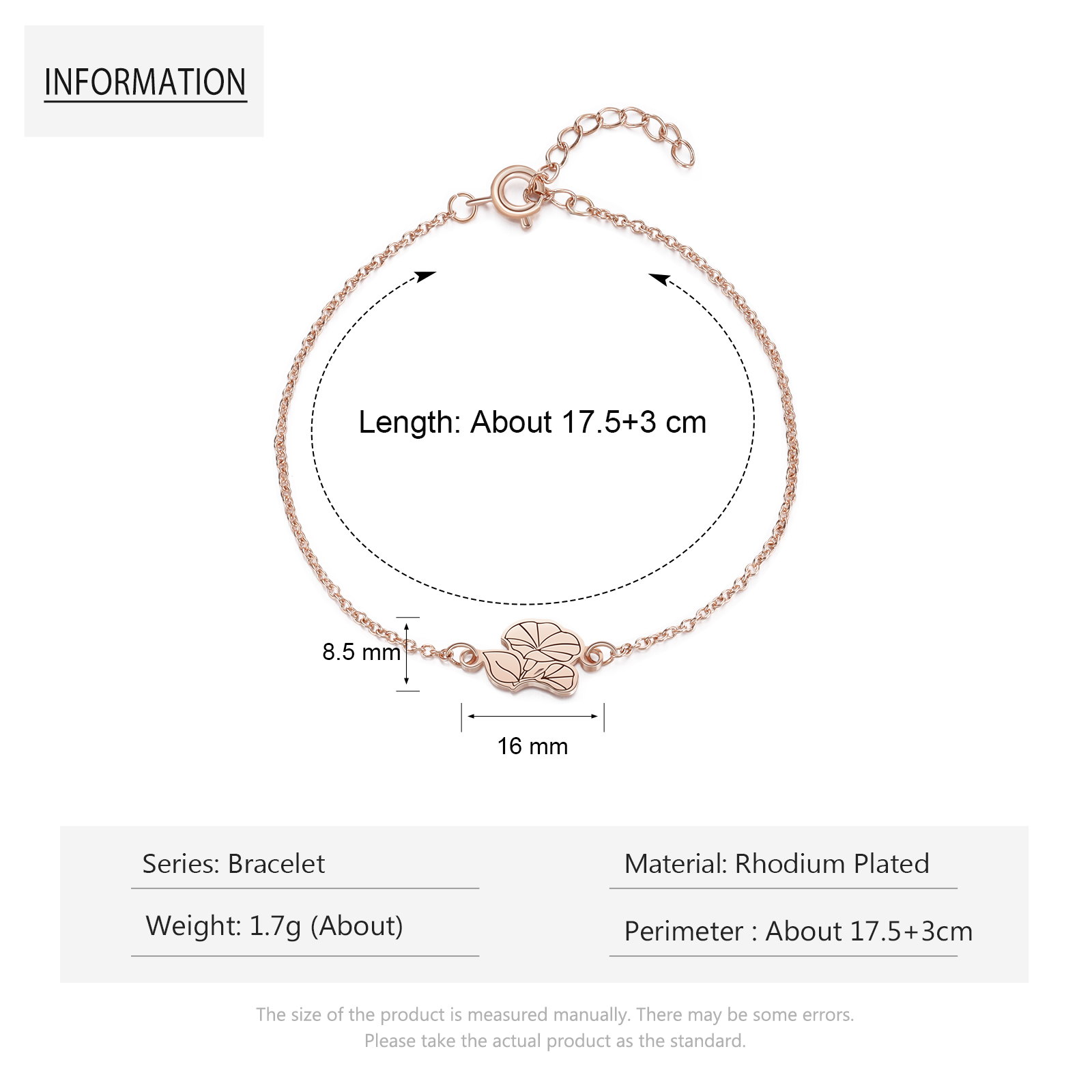 Personalised 1 Birth Flower Elegant Woman's Bracelet-Jessemade AU