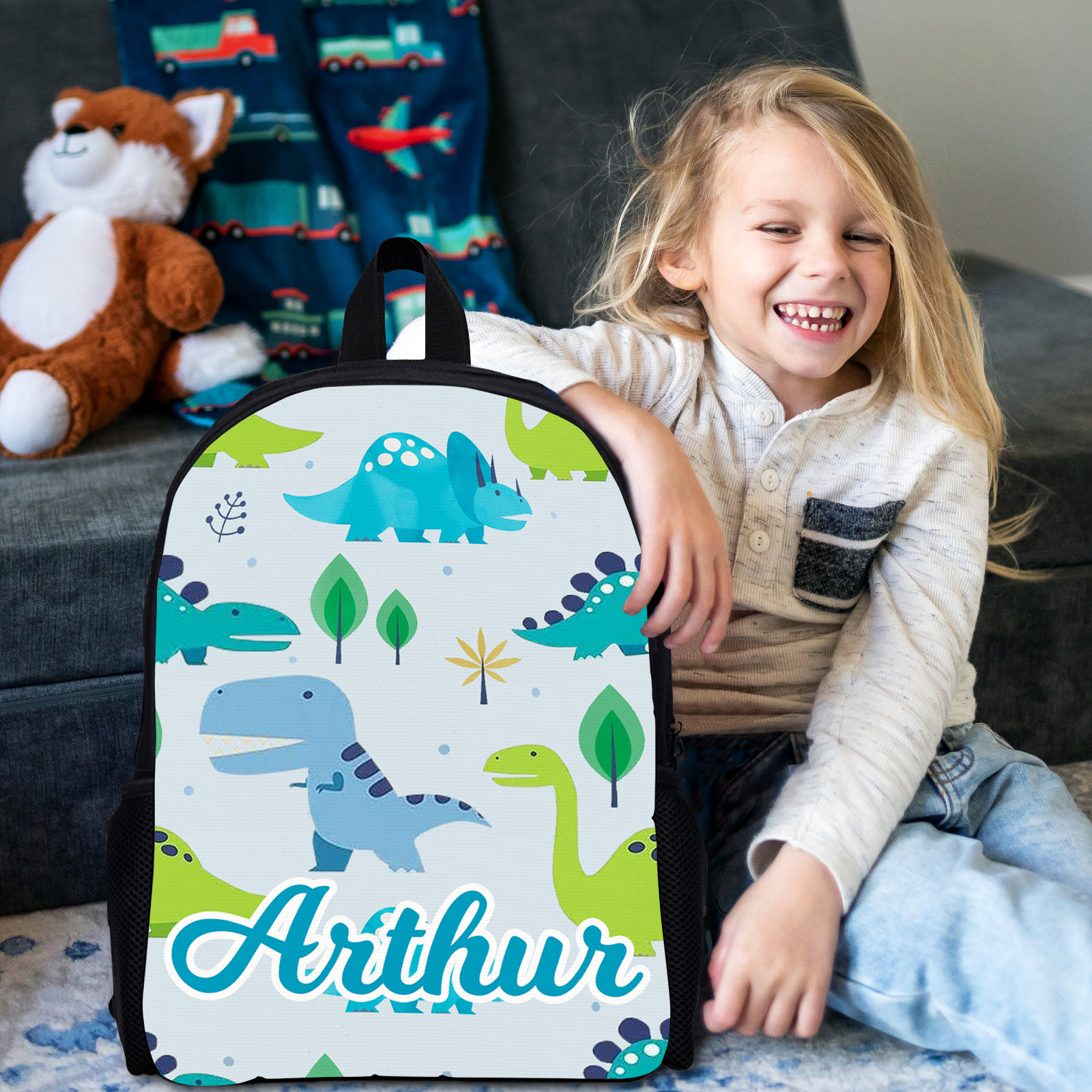 Custom Name Schoolbag Personalised Dinosaur Backpack Travel Bag for Kids-Jessemade AU