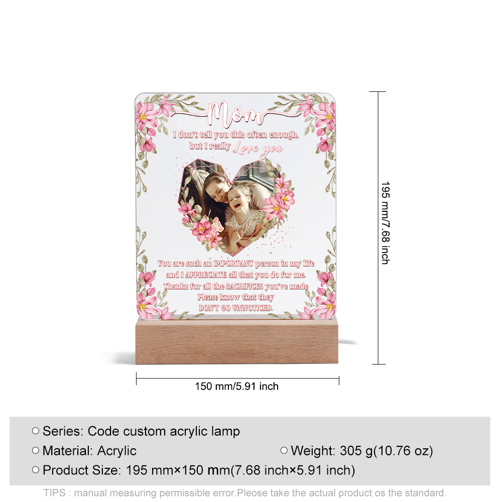 Personalised Photo Night Light Gifts for Mom - I Don't Tell You This Often Enough, But I Really Love You-Jessemade AU