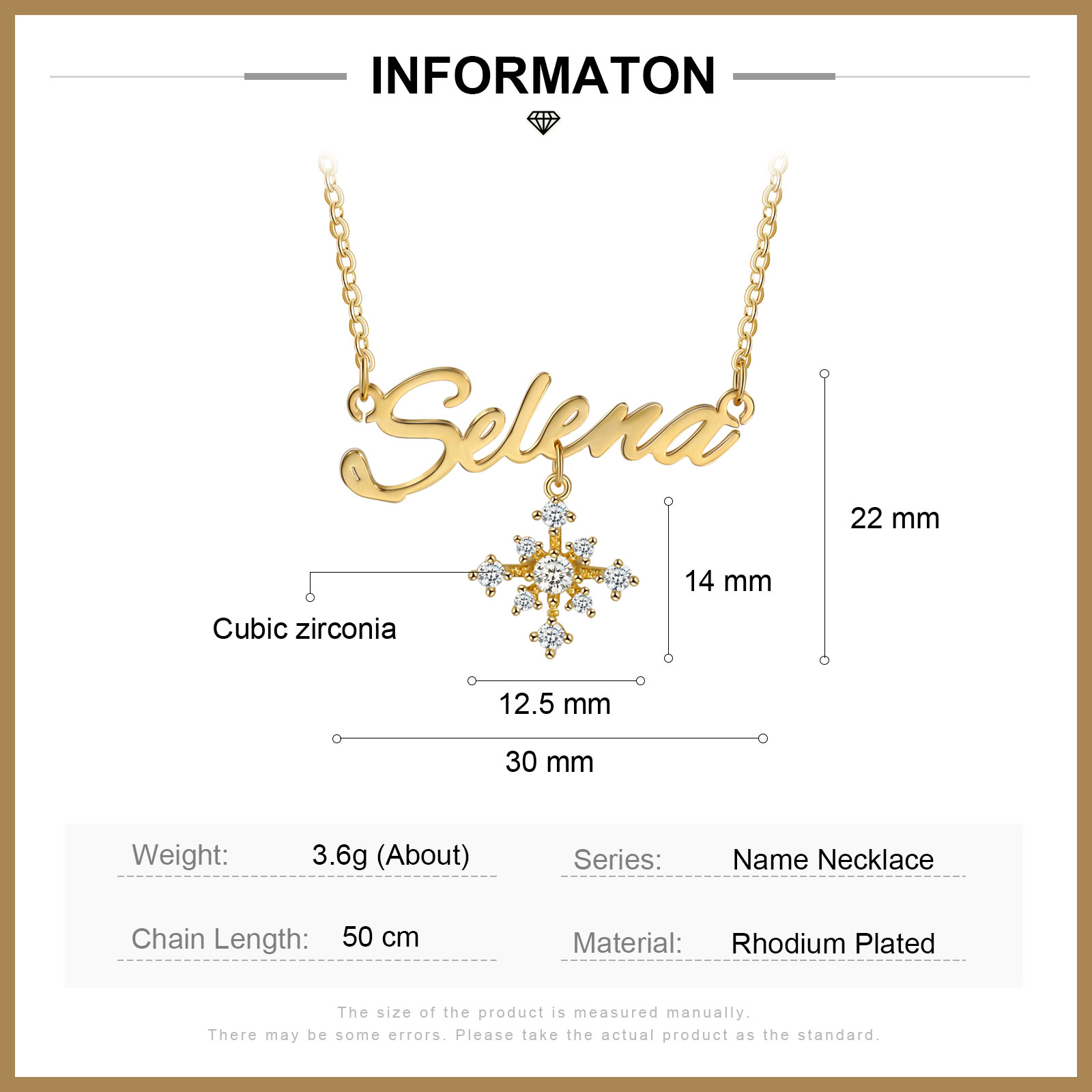 Personalised Snowflake Necklace Custom 1 Name Necklace Gift For Women-Jessemade AU