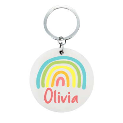 Customised 1 Name Rainbow Keychain Unique Back-to-School Gift for Kids-Jessemade AU