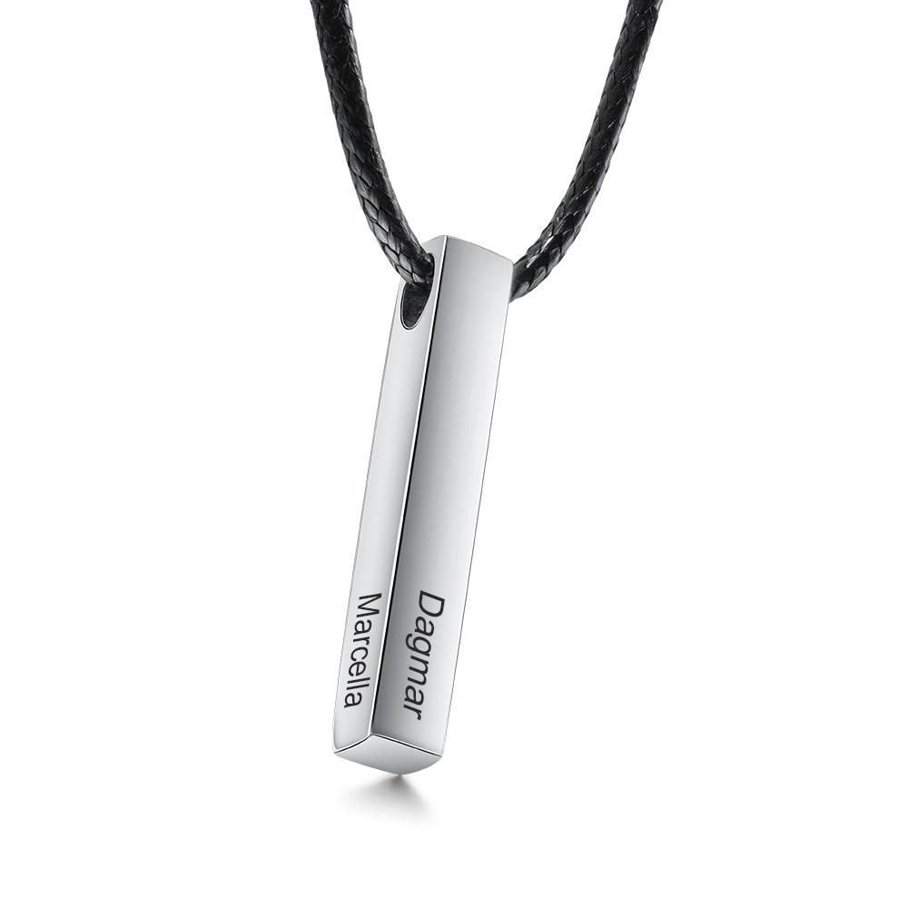 Engraved 3D Bar Necklace for Men Best Gift For Dad-Jessemade AU