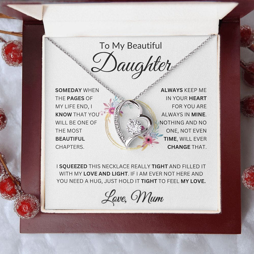 To My Daughter Heart Necklace Mum to Daughter Necklace Birthday Gift for Her - Always Keep Me In Your Heart For You Are Always In Mine-Jessemade AU
