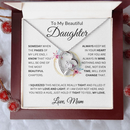 To My Daughter Heart Necklace Mum to Daughter Necklace Birthday Gift for Her - Always Keep Me In Your Heart For You Are Always In Mine-Jessemade AU