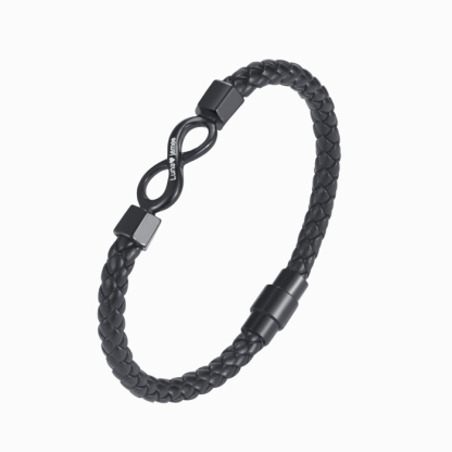 To My Man Custom Names Love You Forever and Always Infinity Leather Bracelet