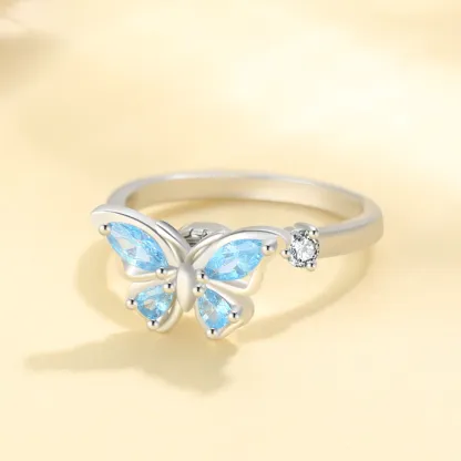 Butterfly Fidget Ring Anxiety Spinning Ring for Daughter Granddaughter-Jessemade AU