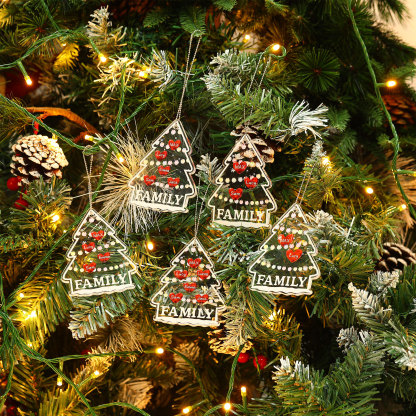 4 Names - Personalised Acrylic Christmas Ornaments Customised Text & Name Xmas Pendant Gifts for Family Friends-Jessemade AU