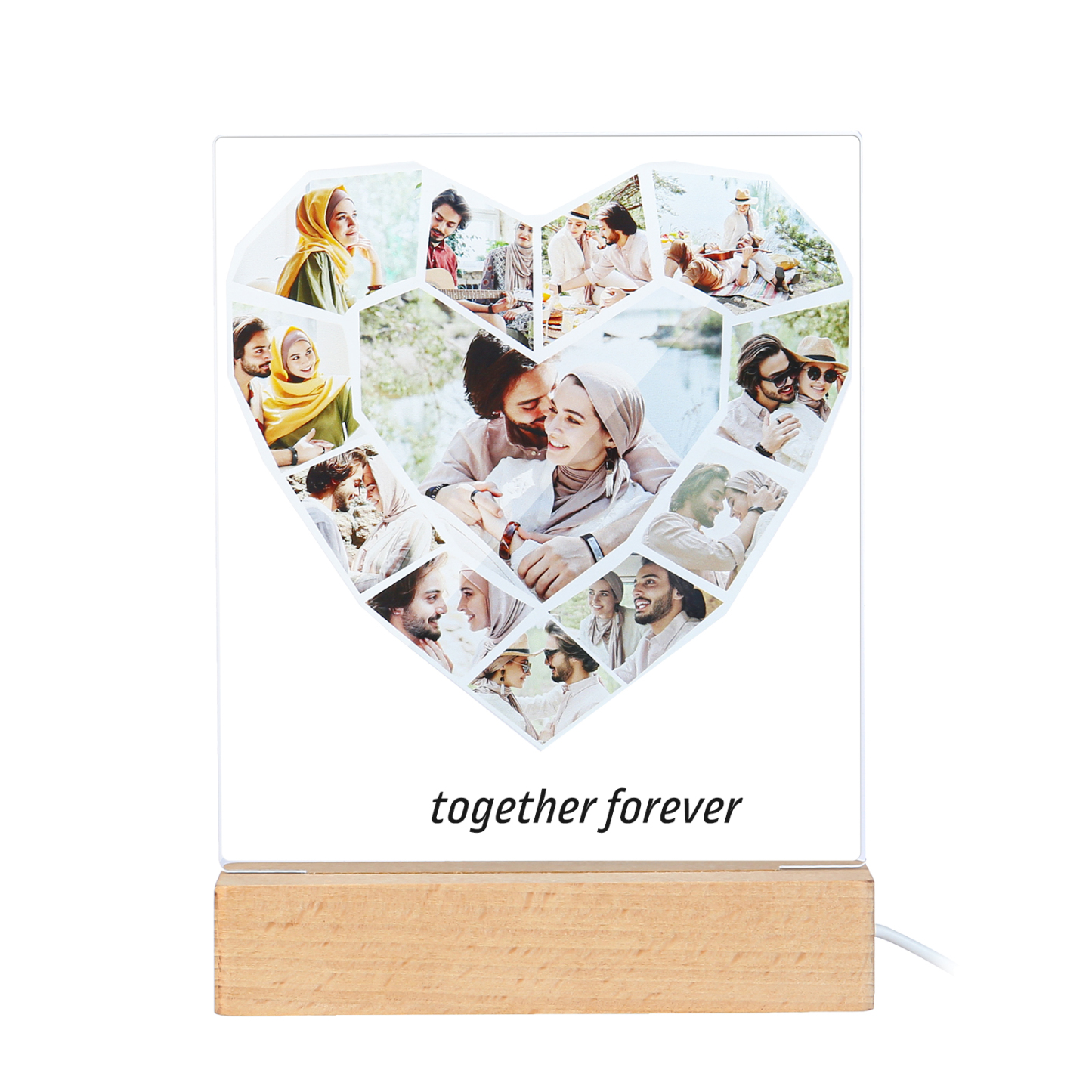 Personalised Family Photo Night Light Ornament Custom 12 Photos Bedroom Decor Home Decoration LED Light Personalised Photo Ornament-Jessemade AU