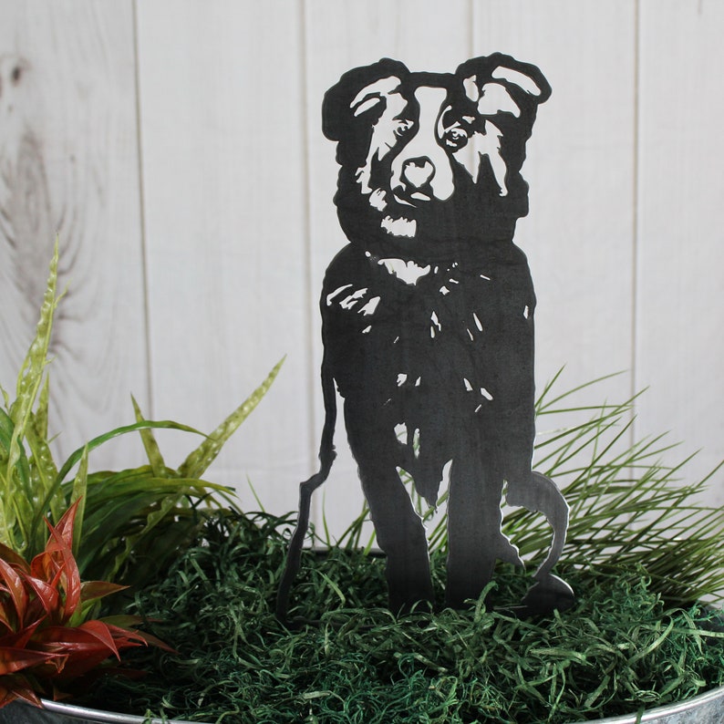 Australian Shepherd Metal Dog Silhouette Garden Yard Decoration-Jessemade AU