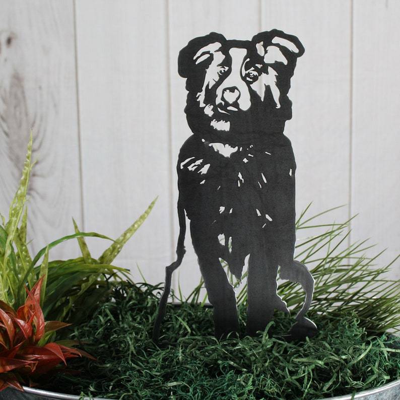 Australian Shepherd Metal Dog Silhouette Garden Yard Decoration-Jessemade AU