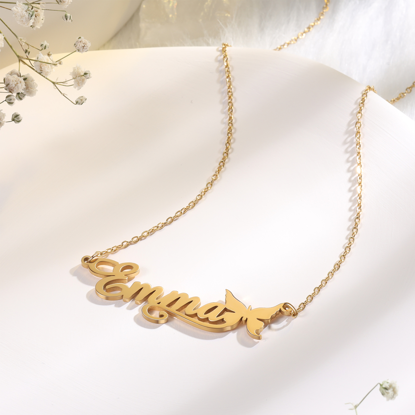 Butterfly Name Necklace Personalised One Name Necklaces Gift for Children-Jessemade AU