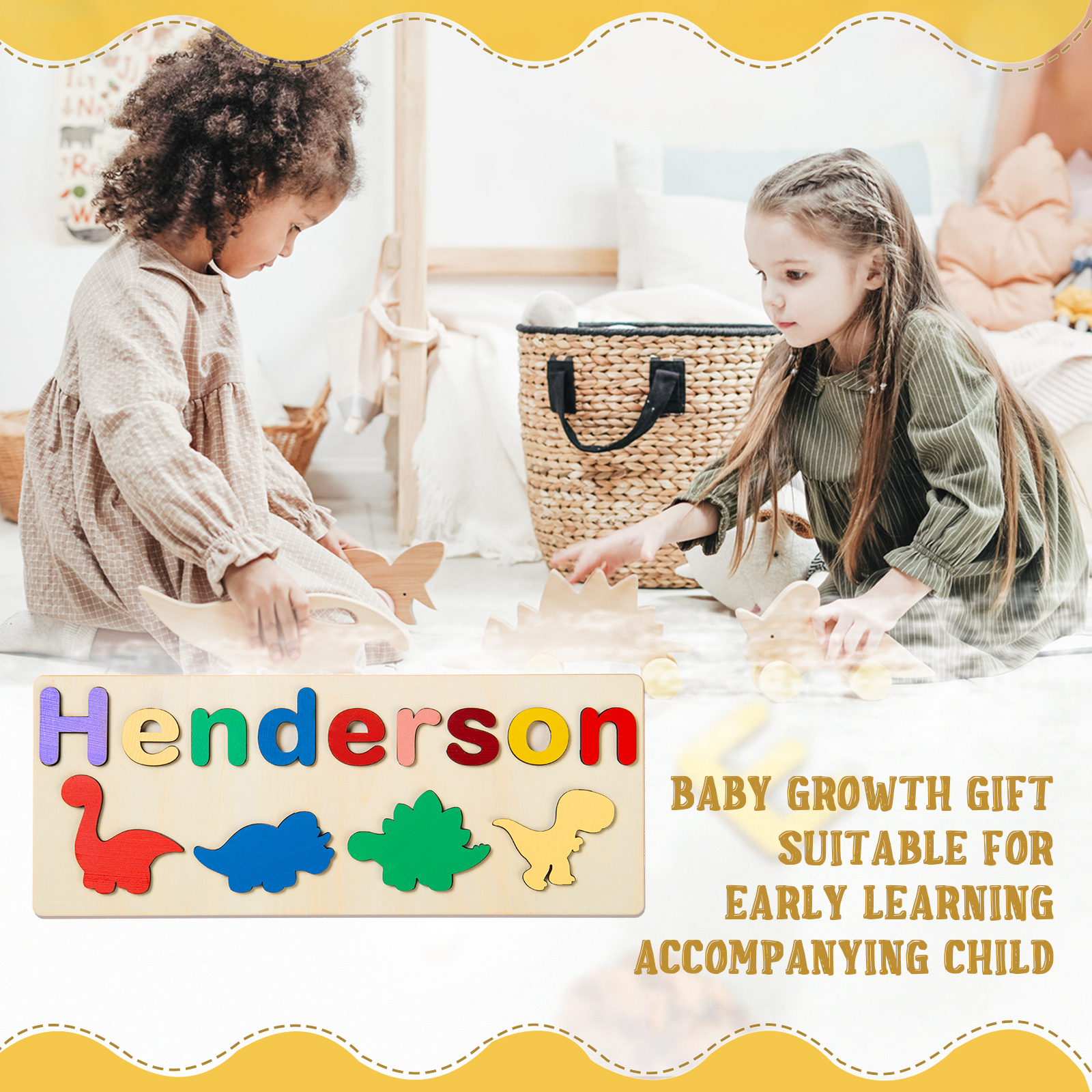 Personalised Kid's Wooden Name Alphabet Puzzle Toy for Toddlers Early Learning Child Toy-Jessemade AU