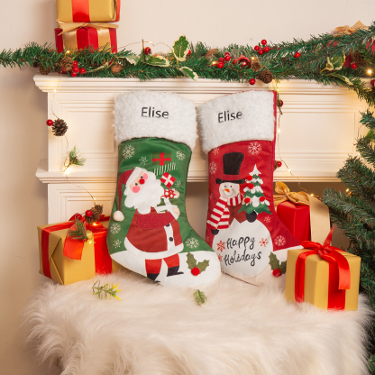 Customised 1 Name Christmas Stockings Ornaments Fireplace Decor Personalised Christmas Gifts for Family Friends-Jessemade AU