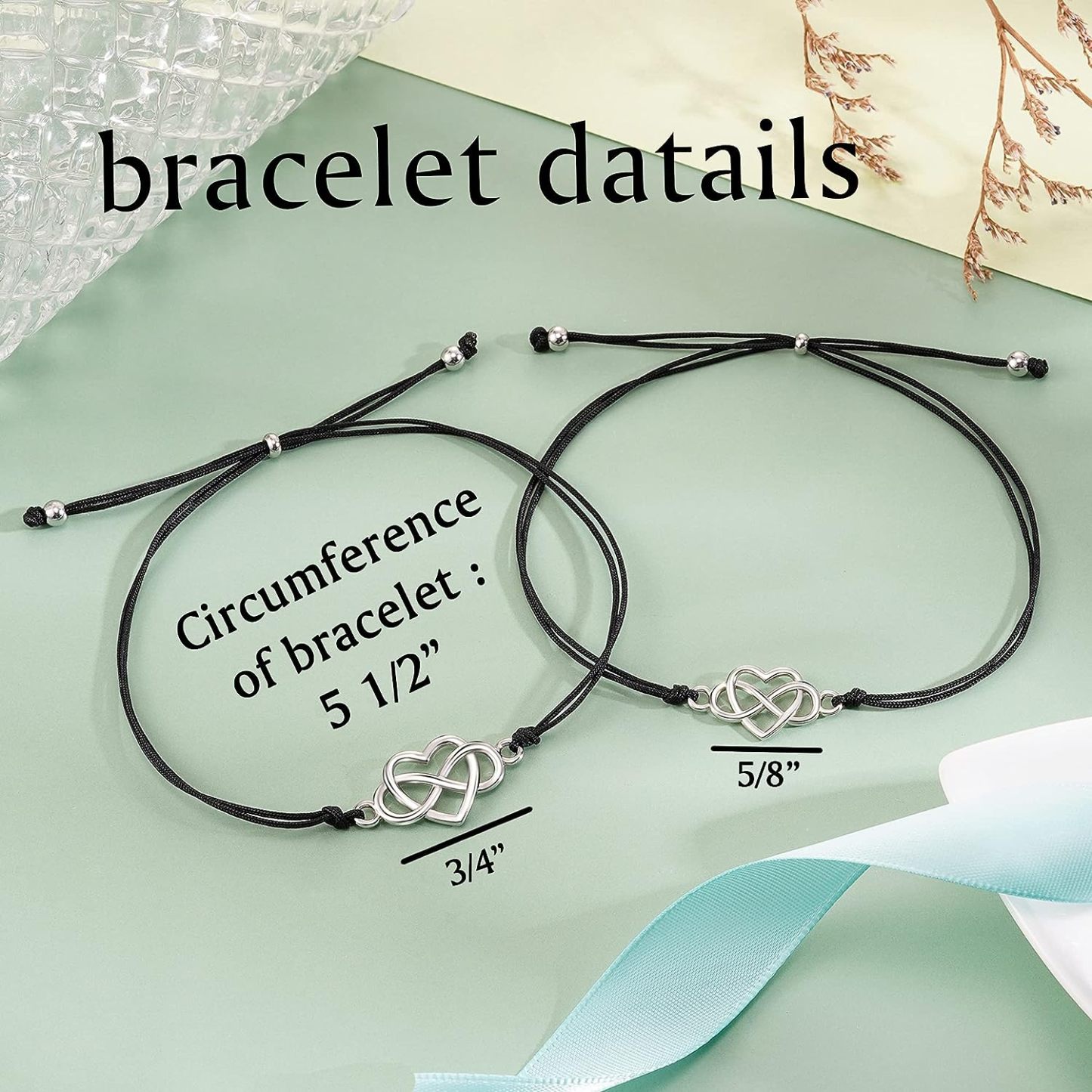 Unique Mother Daughter Bracelets Heart Bracelets Mother's Day Birthday Christmas Gifts for Women Girls-Jessemade AU