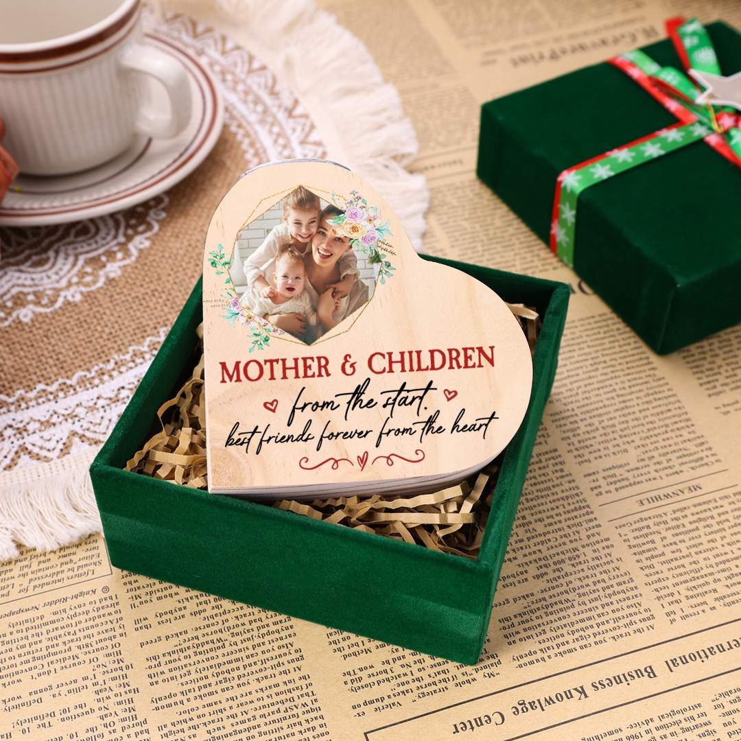 Mother & Children Personalised Heart Candle Holder Wooden Candlestick Mothers Gifts-Jessemade AU