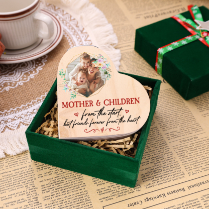 Mother & Children Personalised Heart Candle Holder Wooden Candlestick Mothers Gifts-Jessemade AU
